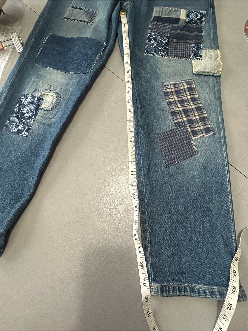 Lauren Ralph Lauren Blue Relaxed Patchwork Jeans -Sz8 - Picture 10 of 12